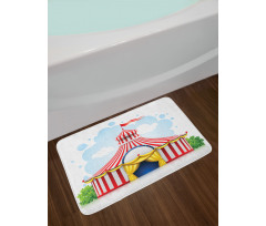 Striped Tent with Flag Bath Mat