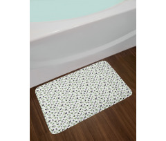 Botanical Branches Leaves Bath Mat