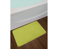 Diagonal Botanical Branches Bath Mat