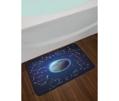 Zodiac Signs Around Moon Bath Mat