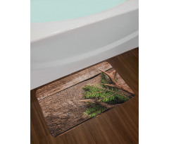 Evergreen Branch Deer Bath Mat