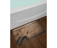 Wooden Deer Rustic Antler Bath Mat