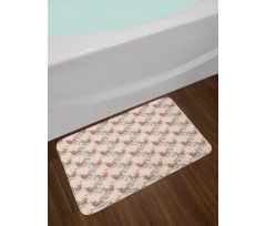 Coffee Donuts and Juices Bath Mat