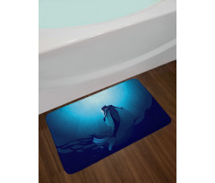 Mermaid in Deep Water Bath Mat