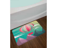 Polygonal Lines Bath Mat