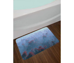 Autumn Trees in Mist Bath Mat