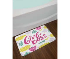 Feminism Calligraphy Art Bath Mat