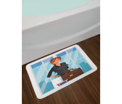 Businesswoman at Office Bath Mat