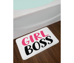 Simplistic Feminine Text Bath Mat