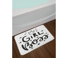 Hearts Crown and Words Bath Mat