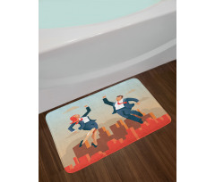 Formal Man and Woman City Bath Mat