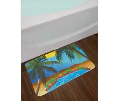 Big Palm Leaves Wild Outdoors Bath Mat