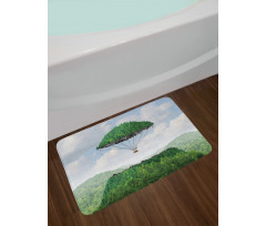 Hot Air Balloon Mountain Bath Mat