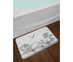 Monotone Greyscale Sand Dunes Bath Mat