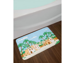 Village with Houses Trees Bath Mat