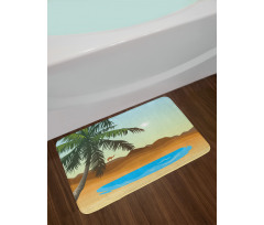 Tree and a Camel Far Away Bath Mat