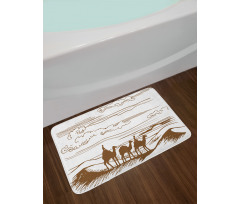 Sketchy Hand Drawn Camels Bath Mat