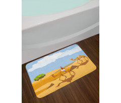 Woman Riding a Camel Bath Mat