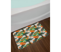 Date Palm Tree with Leaves Bath Mat