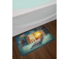 Magic Book and Animals Bath Mat