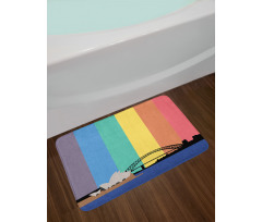 Sydney Building on Rainbow Bath Mat