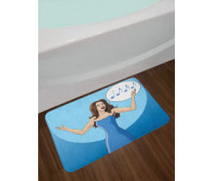 Comic Book Art Singing Woman Bath Mat