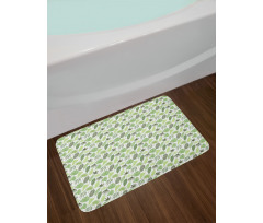 Hand Drawn Leaves Art Bath Mat