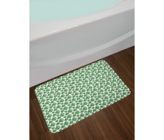 Detailed Drawn Leaves Bath Mat