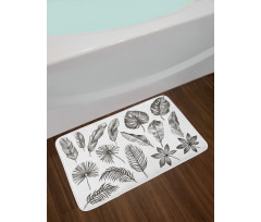 Monochrome Exotic Leaf Bath Mat