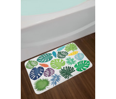 Colorful Bold Leaves Bath Mat