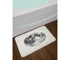 Detailed Sketchy Moon Bath Mat