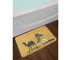 Camel and Palm Trees Sunset Bath Mat