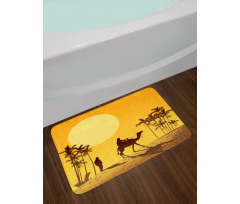 Camel Men and Palms Bath Mat