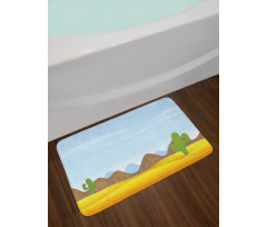 Cactus Plants Mountains Desert Bath Mat