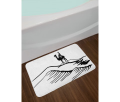 Monochromatic Man on Camel Bath Mat