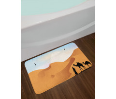 Camels and Man Silhouette Art Bath Mat