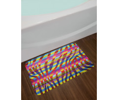 Vibrant Curvy Lines Bath Mat