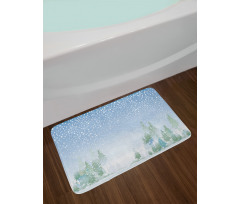 Misty Outdoor Scene Bath Mat