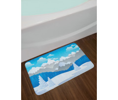 Snow-Capped Mountains Bath Mat