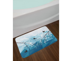 Bird Flying Polygonal Bath Mat