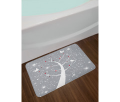 Red Berries and Birds Bath Mat