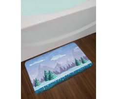 Mountains Hills Trees Bath Mat