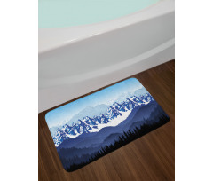 Hills Covered in Snow Bath Mat