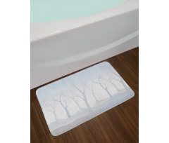 Misty Weather in the Forest Bath Mat