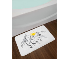 Sun Rising Behind Hills Bath Mat