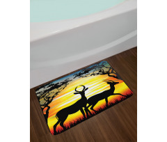 Animals on Sunset Bath Mat