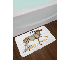 Animal Sketch Art Bath Mat