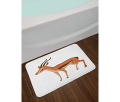 Cartoon Animal on Plain Bath Mat