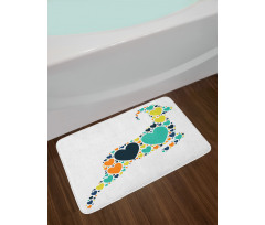 Animal Heart Silhouette Bath Mat