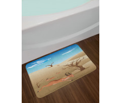 Animals and Bare Trees Bath Mat